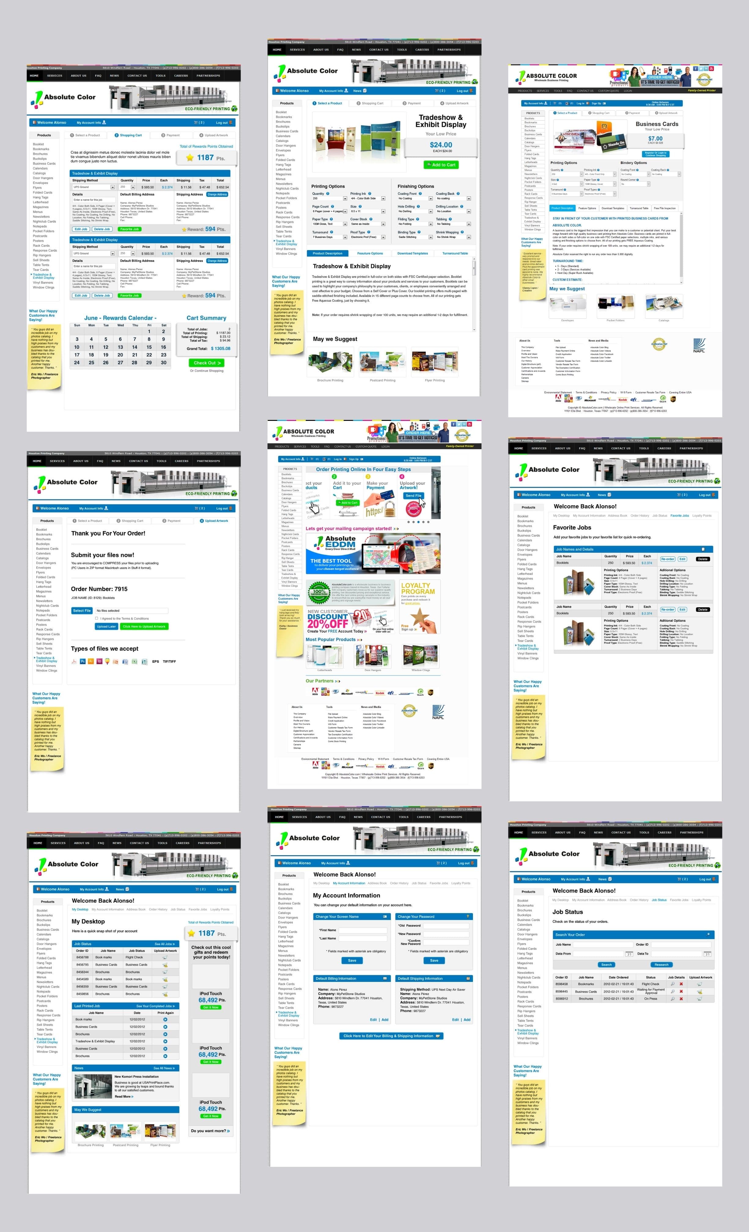 Additional sections of the platform