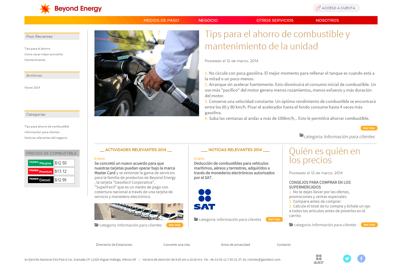 Beyond Energy — Business section with information and recommendations