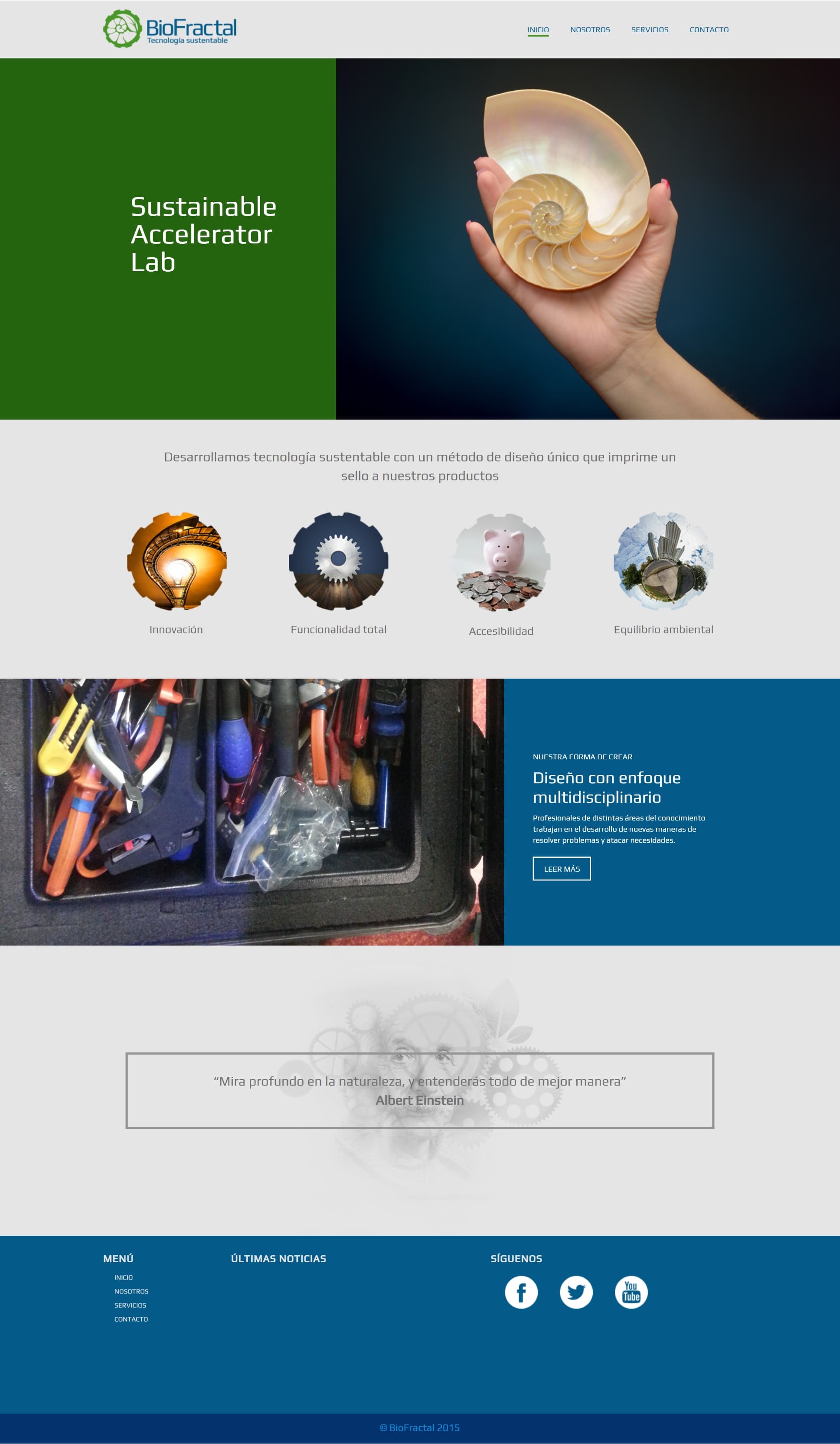 Homepage and primary landing experience