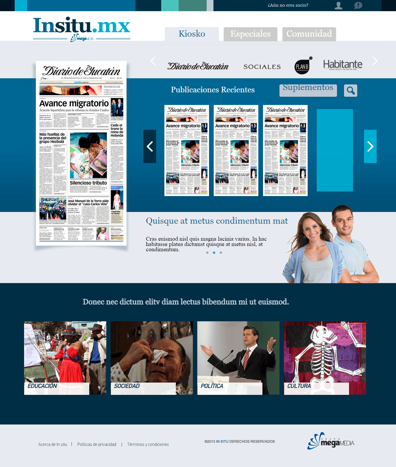 Digital editions landing page with publication previews