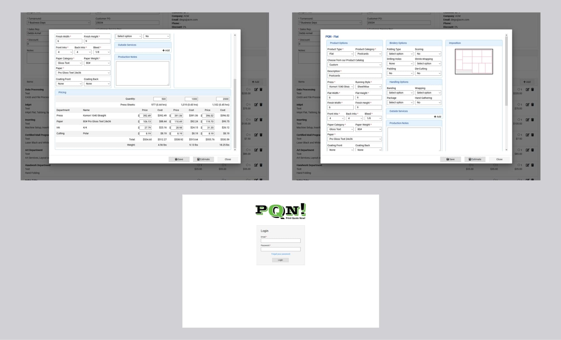 Advanced quote builder powered by the gang-run optimization algorithm.
