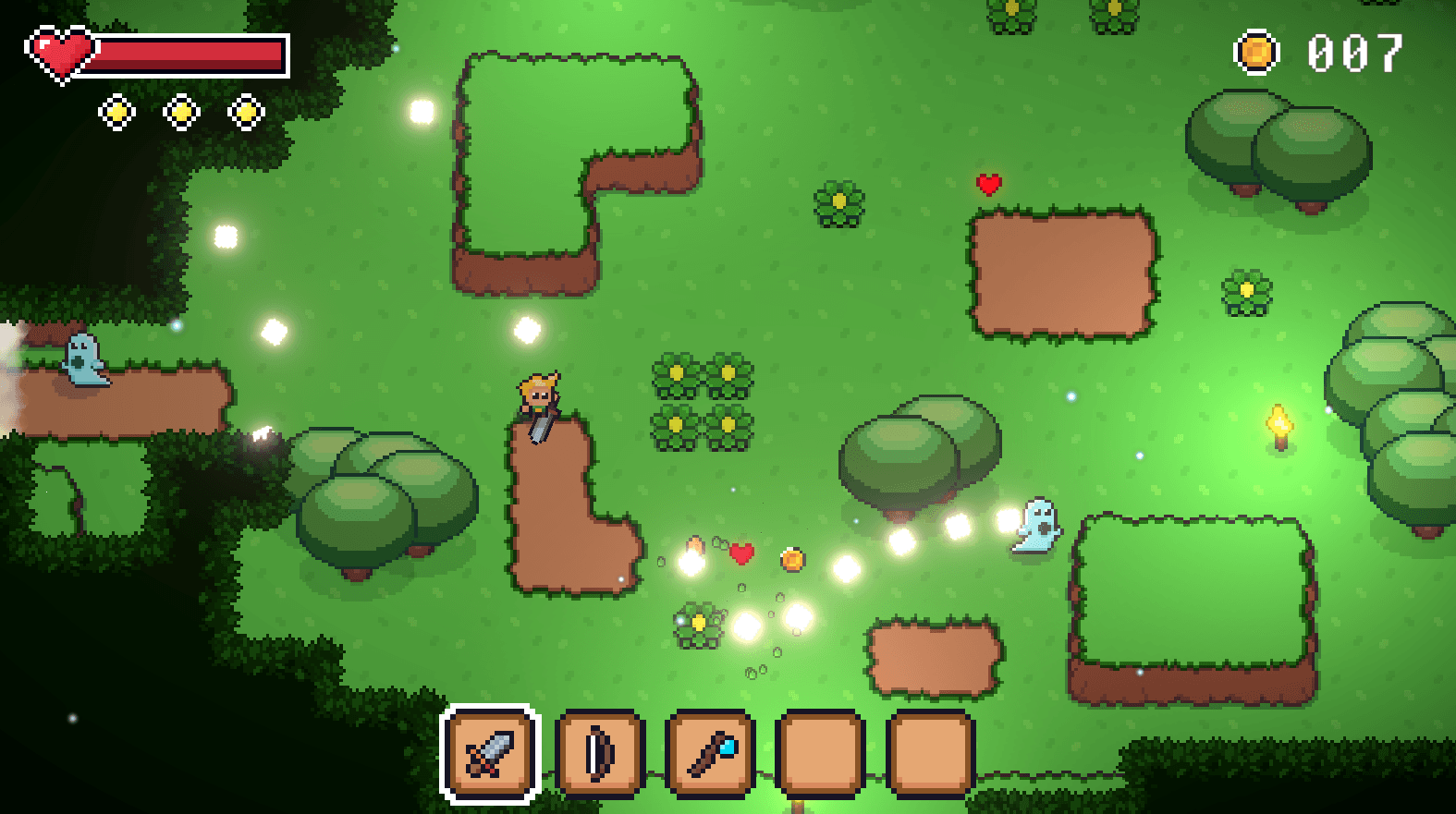 Combat system with projectile mechanics and visual effects