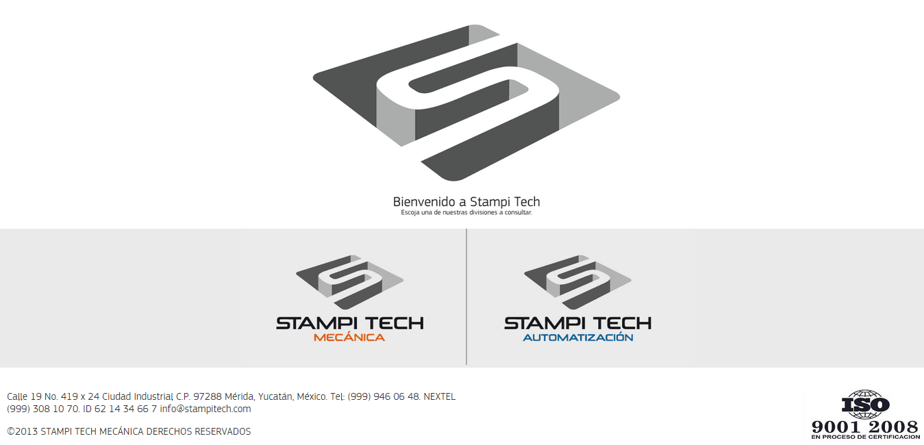 Corporate division selection interface for mechanical and automation services